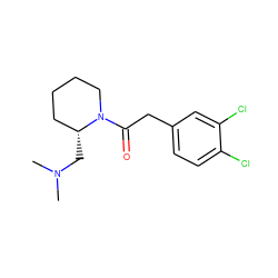 CN(C)C[C@@H]1CCCCN1C(=O)Cc1ccc(Cl)c(Cl)c1 ZINC000013449216