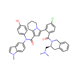 CN(C)C[C@@H]1Cc2ccccc2CN1C(=O)c1ccc(Cl)cc1-c1cc(C(=O)N(c2ccc(O)cc2)c2ccc3c(ccn3C)c2)c2n1CCCC2 ZINC000218045643