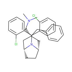 CN(C)C[C@]1(Cc2ccccc2)C[C@@H]2CC[C@H](C1)N2C(c1ccccc1Cl)c1ccccc1Cl ZINC000299820378