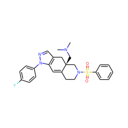 CN(C)C[C@]12Cc3cnn(-c4ccc(F)cc4)c3C=C1CCN(S(=O)(=O)c1ccccc1)C2 ZINC000029127764