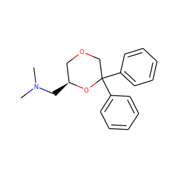 CN(C)C[C@H]1COCC(c2ccccc2)(c2ccccc2)O1 ZINC000084672005