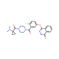 CN(C)C1(C(=O)N2CCN(C(=O)c3cc(Oc4n[nH]c(=O)c5ccccc45)ccc3F)CC2)CC1 ZINC000224694607