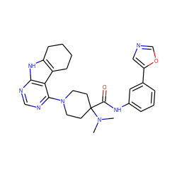 CN(C)C1(C(=O)Nc2cccc(-c3cnco3)c2)CCN(c2ncnc3[nH]c4c(c23)CCCC4)CC1 ZINC000653842870