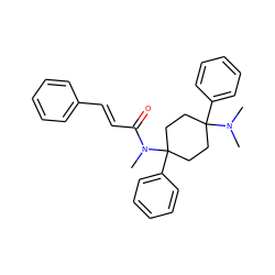 CN(C)C1(c2ccccc2)CCC(c2ccccc2)(N(C)C(=O)/C=C/c2ccccc2)CC1 ZINC000146956746