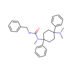 CN(C)C1(c2ccccc2)CCC(c2ccccc2)(N(C)C(=O)NCc2ccccc2)CC1 ZINC000140057232