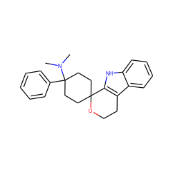 CN(C)C1(c2ccccc2)CCC2(CC1)OCCc1c2[nH]c2ccccc12 ZINC000003950141