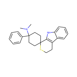 CN(C)C1(c2ccccc2)CCC2(CC1)SCCc1c2[nH]c2ccccc12 ZINC000114383359