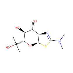 CN(C)C1=N[C@H]2[C@H](O[C@H](C(C)(C)O)[C@@H](O)[C@@H]2O)S1 ZINC000167225781