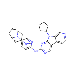 CN(C)C1C[C@@H]2CC[C@H](C1)N2c1ccc(Nc2ncc3c4ccncc4n(C4CCCC4)c3n2)nc1 ZINC000169706719