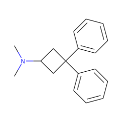 CN(C)C1CC(c2ccccc2)(c2ccccc2)C1 ZINC000001845252