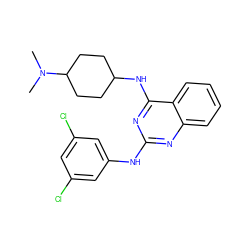 CN(C)C1CCC(Nc2nc(Nc3cc(Cl)cc(Cl)c3)nc3ccccc23)CC1 ZINC000005085502