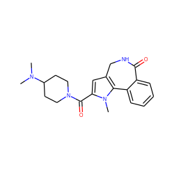 CN(C)C1CCN(C(=O)c2cc3c(n2C)-c2ccccc2C(=O)NC3)CC1 ZINC000169352951