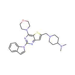 CN(C)C1CCN(Cc2cc3nc(-n4ccc5ccccc54)nc(N4CCOCC4)c3s2)CC1 ZINC000095557529