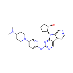 CN(C)C1CCN(c2ccc(Nc3ncc4c5ccncc5n([C@H]5CCC[C@@H]5O)c4n3)nc2)CC1 ZINC000169706847