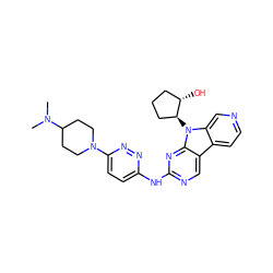 CN(C)C1CCN(c2ccc(Nc3ncc4c5ccncc5n([C@H]5CCC[C@@H]5O)c4n3)nn2)CC1 ZINC000169706853