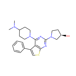 CN(C)C1CCN(c2nc(N3CC[C@@H](O)C3)nc3scc(-c4ccccc4)c23)CC1 ZINC000146535350