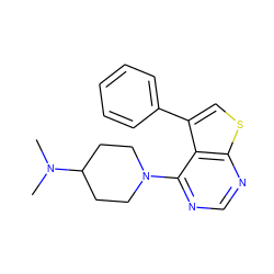 CN(C)C1CCN(c2ncnc3scc(-c4ccccc4)c23)CC1 ZINC000075668991