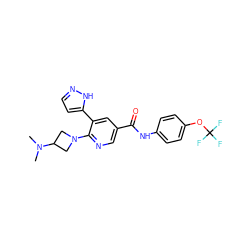 CN(C)C1CN(c2ncc(C(=O)Nc3ccc(OC(F)(F)F)cc3)cc2-c2ccn[nH]2)C1 ZINC000224396097