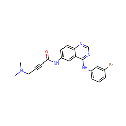 CN(C)CC#CC(=O)Nc1ccc2ncnc(Nc3cccc(Br)c3)c2c1 ZINC000026654795