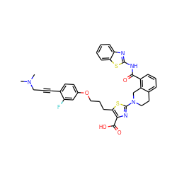 CN(C)CC#Cc1ccc(OCCCc2sc(N3CCc4cccc(C(=O)Nc5nc6ccccc6s5)c4C3)nc2C(=O)O)cc1F ZINC000163718986