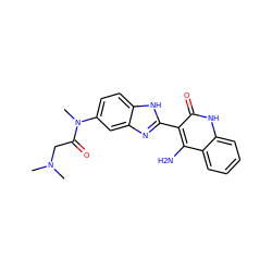 CN(C)CC(=O)N(C)c1ccc2[nH]c(-c3c(N)c4ccccc4[nH]c3=O)nc2c1 ZINC000040957237