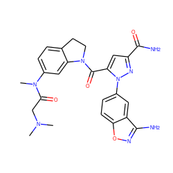 CN(C)CC(=O)N(C)c1ccc2c(c1)N(C(=O)c1cc(C(N)=O)nn1-c1ccc3onc(N)c3c1)CC2 ZINC000028959530