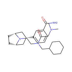 CN(C)CC(=O)N(CCN1[C@H]2CC[C@@H]1C[C@H](c1cccc(C(N)=O)c1)C2)CC1CCCCC1 ZINC000117302664