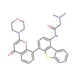 CN(C)CC(=O)Nc1ccc(-c2cccc3c(=O)cc(N4CCOCC4)oc23)c2sc3ccccc3c12 ZINC000101696312