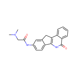 CN(C)CC(=O)Nc1ccc2c(c1)Cc1c-2[nH]c(=O)c2ccccc12 ZINC000013652904