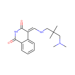 CN(C)CC(C)(C)CN/C=C1/C(=O)NC(=O)c2ccccc21 ZINC000021759322