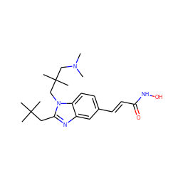 CN(C)CC(C)(C)Cn1c(CC(C)(C)C)nc2cc(/C=C/C(=O)NO)ccc21 ZINC000034986773