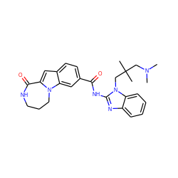 CN(C)CC(C)(C)Cn1c(NC(=O)c2ccc3cc4n(c3c2)CCCNC4=O)nc2ccccc21 ZINC000218224817