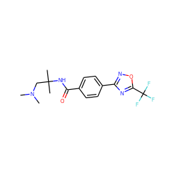 CN(C)CC(C)(C)NC(=O)c1ccc(-c2noc(C(F)(F)F)n2)cc1 ZINC000142957971