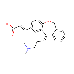 CN(C)CC/C=C1/c2ccccc2COc2ccc(/C=C/C(=O)O)cc21 ZINC000013455784