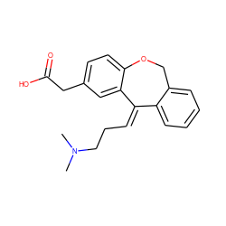 CN(C)CC/C=C1/c2ccccc2COc2ccc(CC(=O)O)cc21 ZINC000000001850