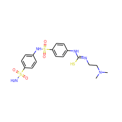 CN(C)CC/N=C(\S)Nc1ccc(S(=O)(=O)Nc2ccc(S(N)(=O)=O)cc2)cc1 ZINC000028521765