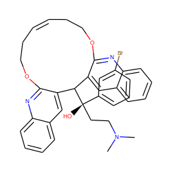 CN(C)CC[C@@](O)(c1cccc(Br)c1)C1c2cc3ccccc3nc2OCC/C=C\CCOc2nc3ccccc3cc21 ZINC000653714244