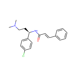 CN(C)CC[C@@H](NC(=O)/C=C/c1ccccc1)c1ccc(Cl)cc1 ZINC000028653918