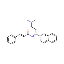 CN(C)CC[C@@H](NC(=O)/C=C/c1ccccc1)c1ccc2ccccc2c1 ZINC000028654051