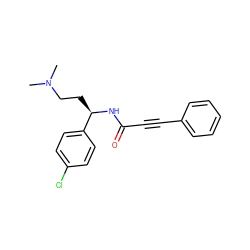 CN(C)CC[C@@H](NC(=O)C#Cc1ccccc1)c1ccc(Cl)cc1 ZINC000028653940