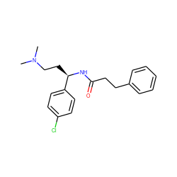 CN(C)CC[C@@H](NC(=O)CCc1ccccc1)c1ccc(Cl)cc1 ZINC000028653899