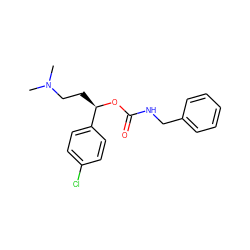 CN(C)CC[C@@H](OC(=O)NCc1ccccc1)c1ccc(Cl)cc1 ZINC000013684796