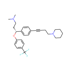 CN(C)CC[C@@H](Oc1ccc(C(F)(F)F)cc1)c1ccc(C#CCCN2CCCCC2)cc1 ZINC000028892840