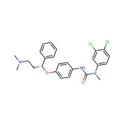 CN(C)CC[C@@H](Oc1ccc(NC(=O)N(C)c2ccc(Cl)c(Cl)c2)cc1)c1ccccc1 ZINC000169345064