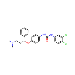 CN(C)CC[C@@H](Oc1ccc(NC(=O)Nc2ccc(Cl)c(Cl)c2)cc1)c1ccccc1 ZINC000169345041