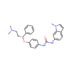 CN(C)CC[C@@H](Oc1ccc(NC(=O)Nc2ccc3ccn(C)c3c2)cc1)c1ccccc1 ZINC000169345030