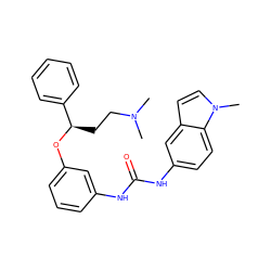 CN(C)CC[C@@H](Oc1cccc(NC(=O)Nc2ccc3c(ccn3C)c2)c1)c1ccccc1 ZINC000169345057