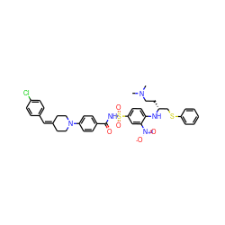 CN(C)CC[C@H](CSc1ccccc1)Nc1ccc(S(=O)(=O)NC(=O)c2ccc(N3CCC(=Cc4ccc(Cl)cc4)CC3)cc2)cc1[N+](=O)[O-] ZINC000029464859