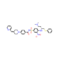 CN(C)CC[C@H](CSc1ccccc1)Nc1ccc(S(=O)(=O)NC(=O)c2ccc(N3CCC(=Cc4ccccn4)CC3)cc2)cc1[N+](=O)[O-] ZINC000029464884