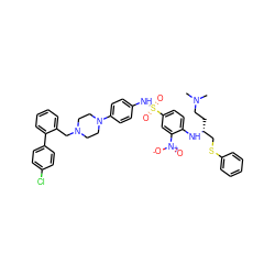 CN(C)CC[C@H](CSc1ccccc1)Nc1ccc(S(=O)(=O)Nc2ccc(N3CCN(Cc4ccccc4-c4ccc(Cl)cc4)CC3)cc2)cc1[N+](=O)[O-] ZINC000095564399